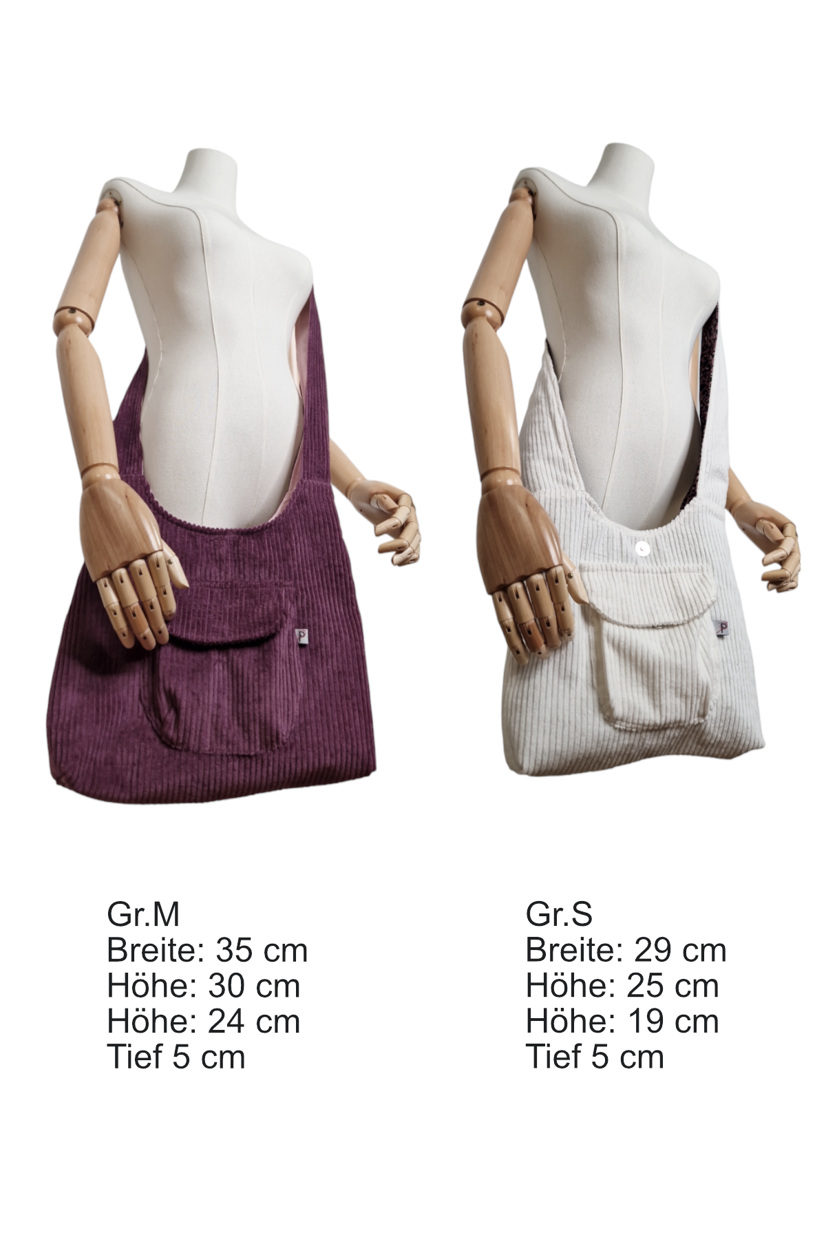 Cord Schultertasche Limegrün