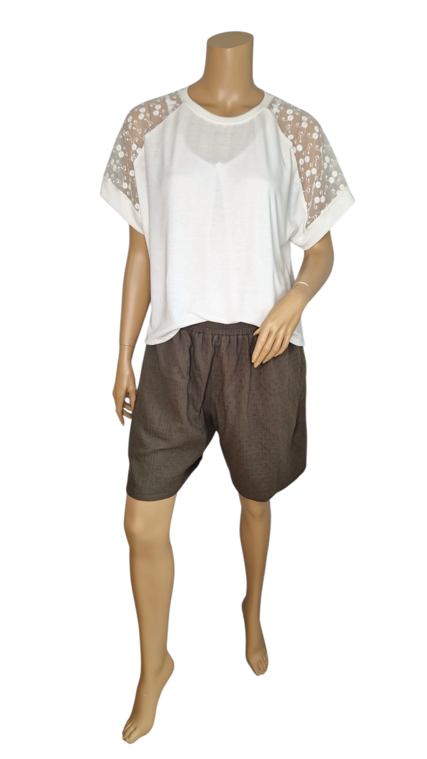 Feinstrick Raglan Shirt mit Stickerei