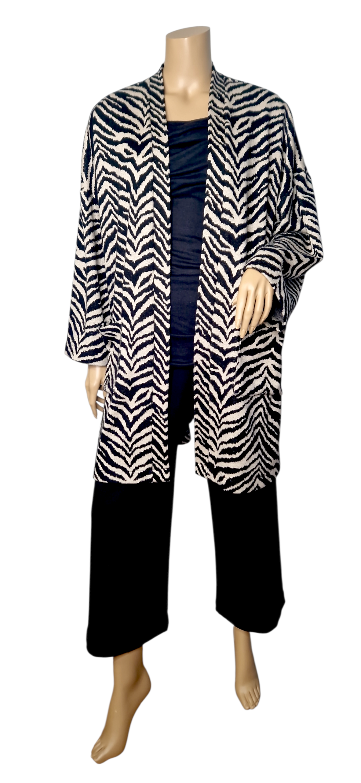 Zebra-Strick Cardigan