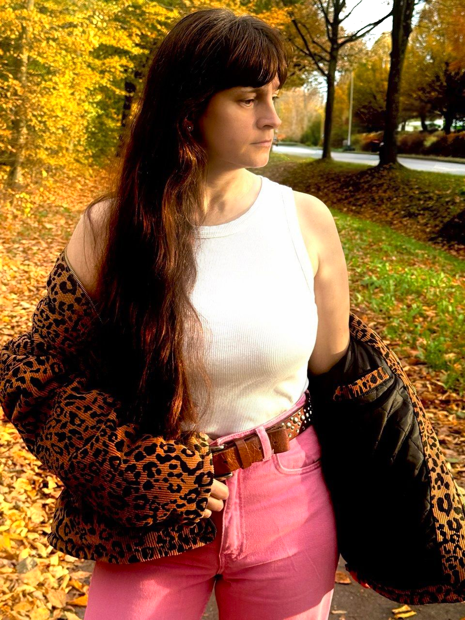 Feincord Winter-Bomberjacke Leopard