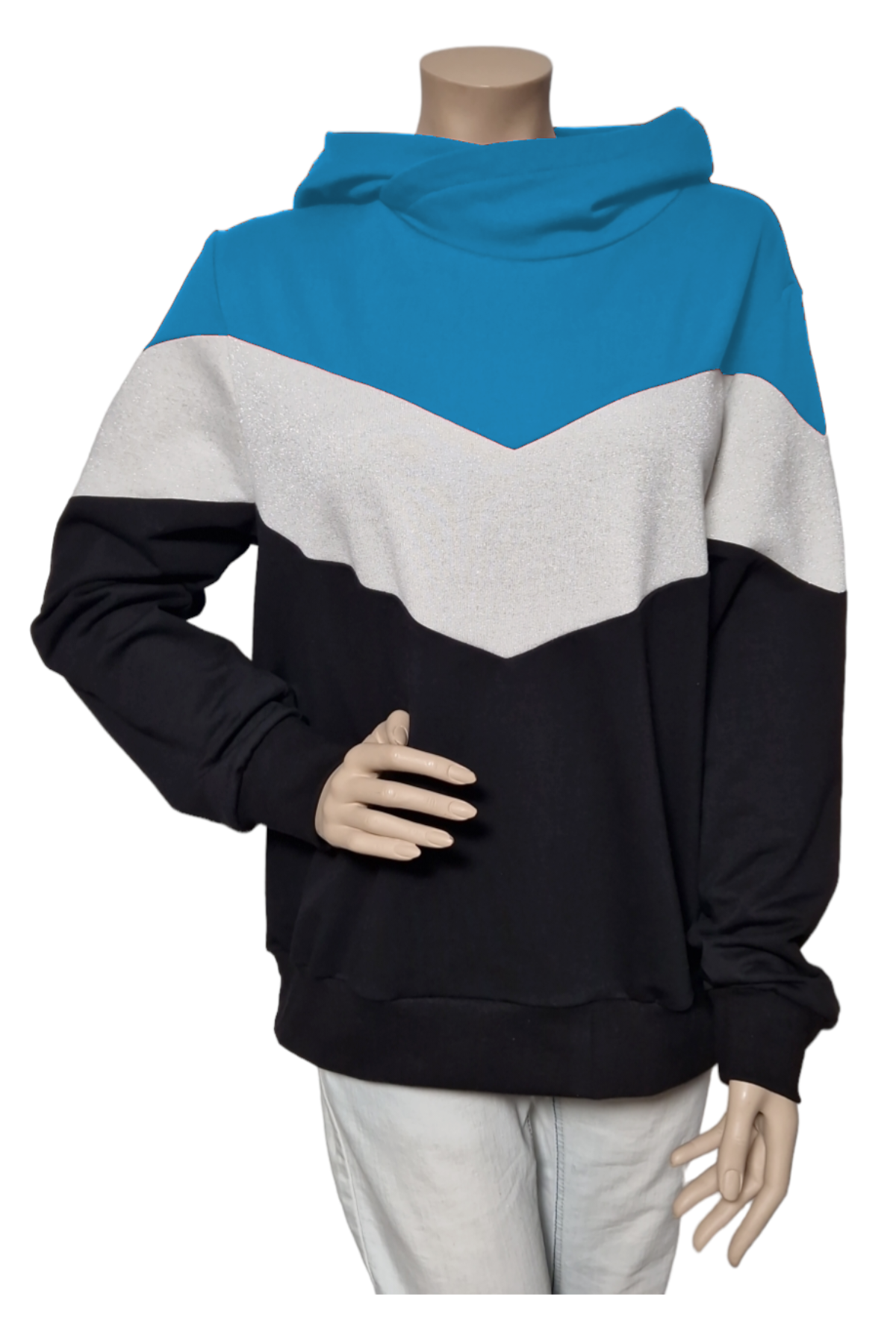 Kapuzen Pullover (ohne Innentasche) Aqua