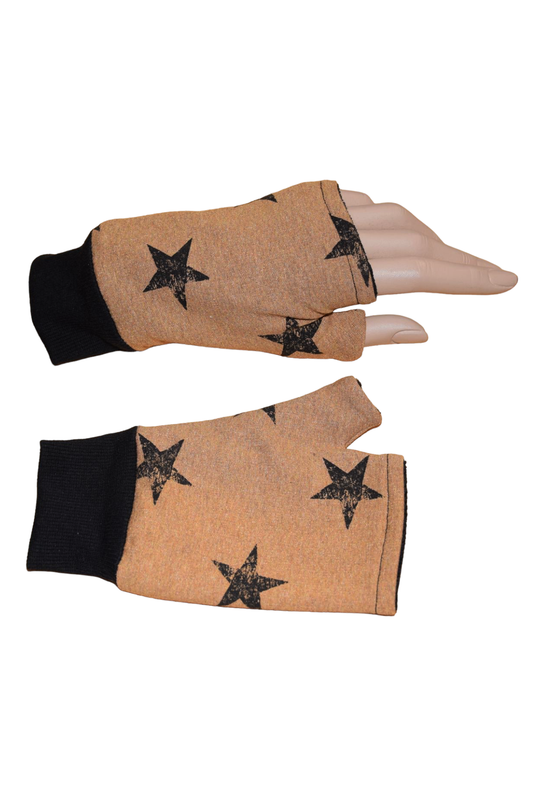 Kurze Handschuhe Terry Sterne Senf