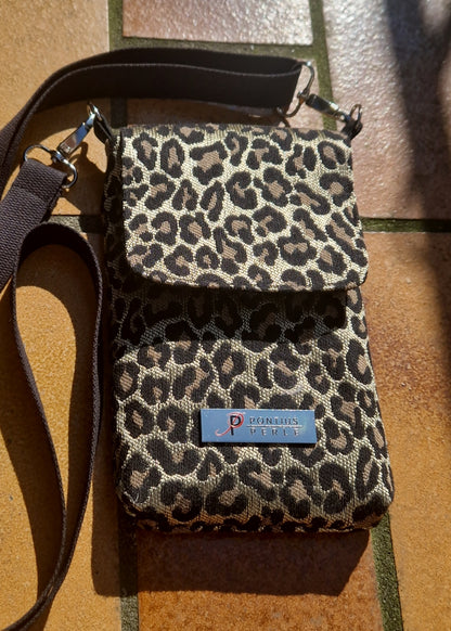 Handytasche zum Umhängen Canvas Leoparden