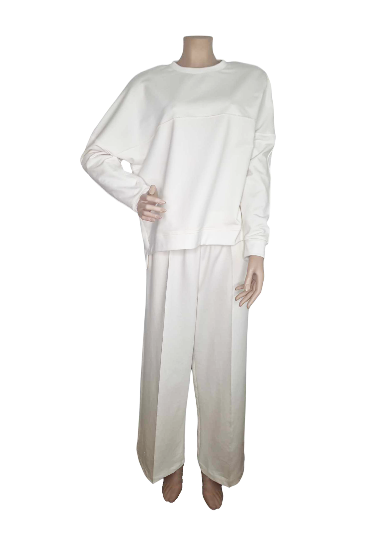 Sommersweat Pullover Wollweiss