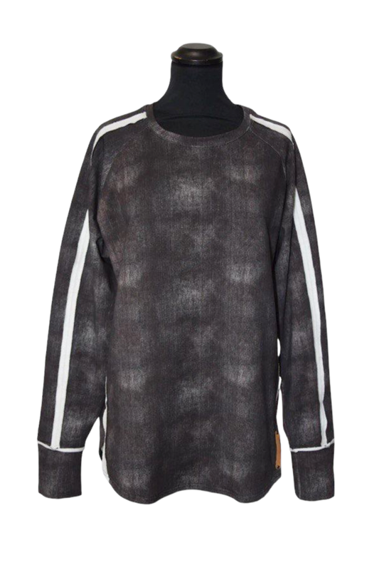 Herren Sommersweat Jeansmuster Schwarz