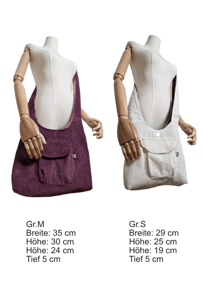 Cord Schultertasche Limegrün