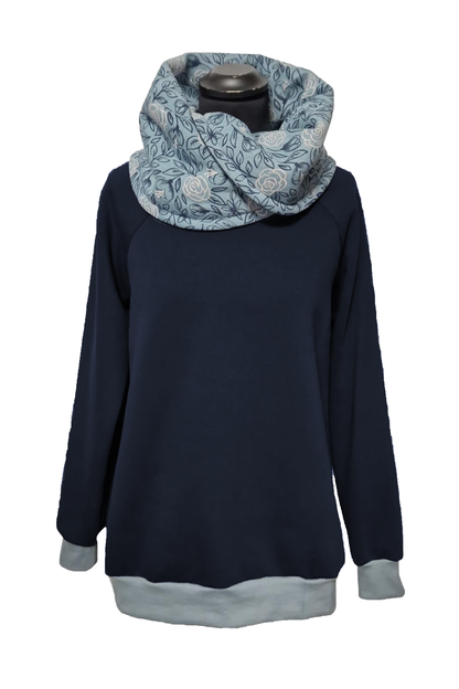 Dicker Winter Hoodie Blumen-Glitzer