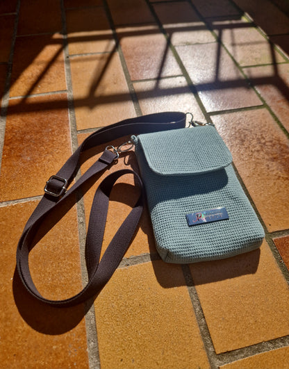 Handytasche zum Umhängen Waffelpiqué Mint