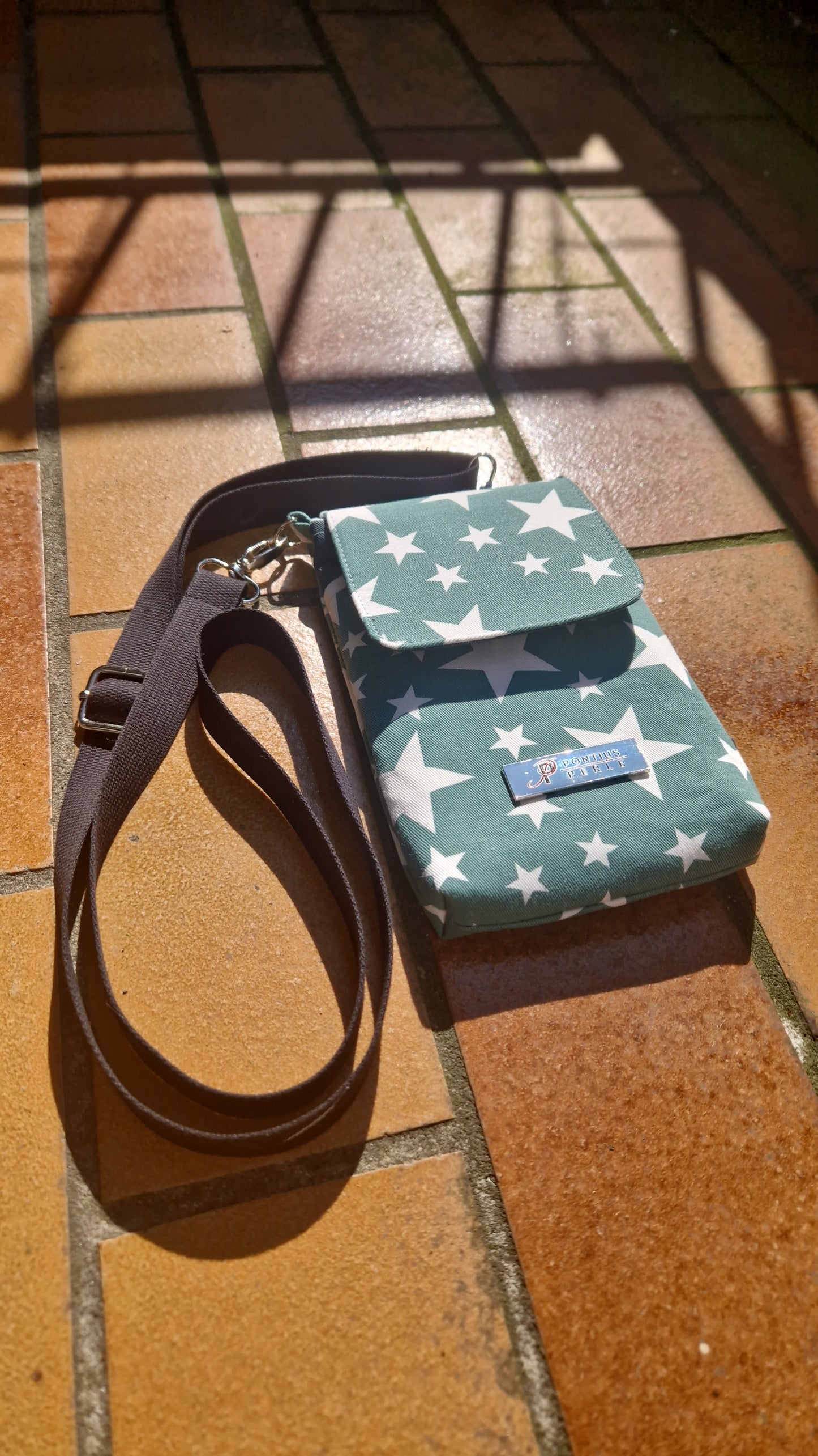 Handytasche zum Umhängen Canvas Sterne Mint