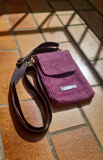 Handytasche zum Umhängen Cord Mauve