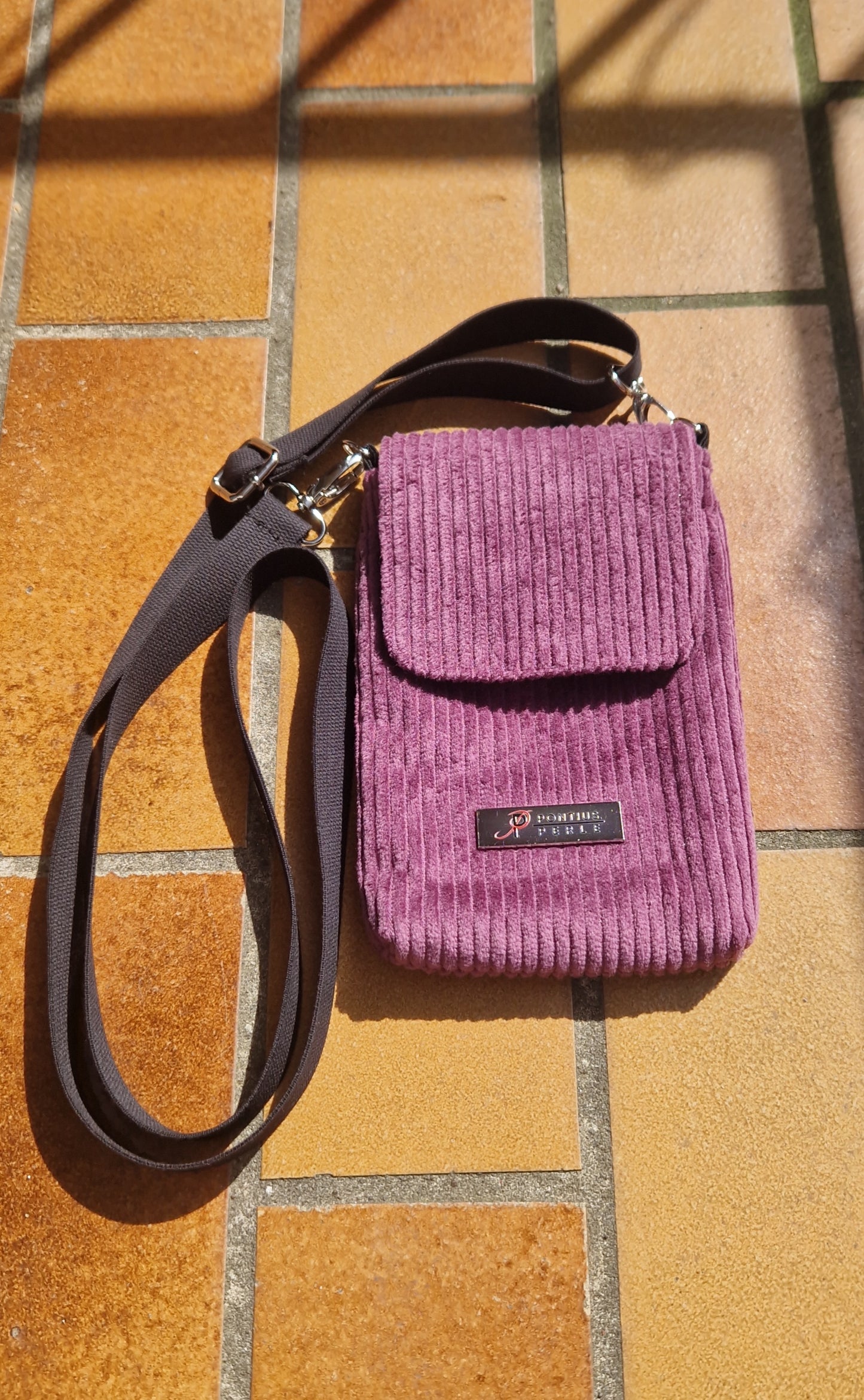Handytasche zum Umhängen Cord Mauve