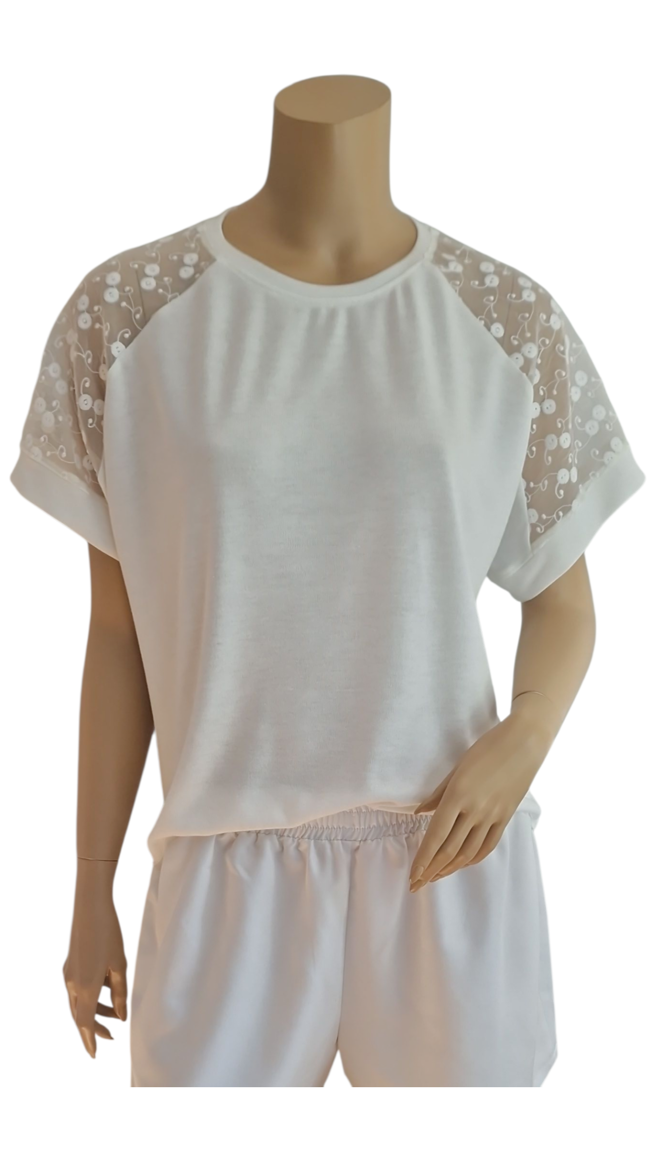 Feinstrick Raglan Shirt mit Stickerei