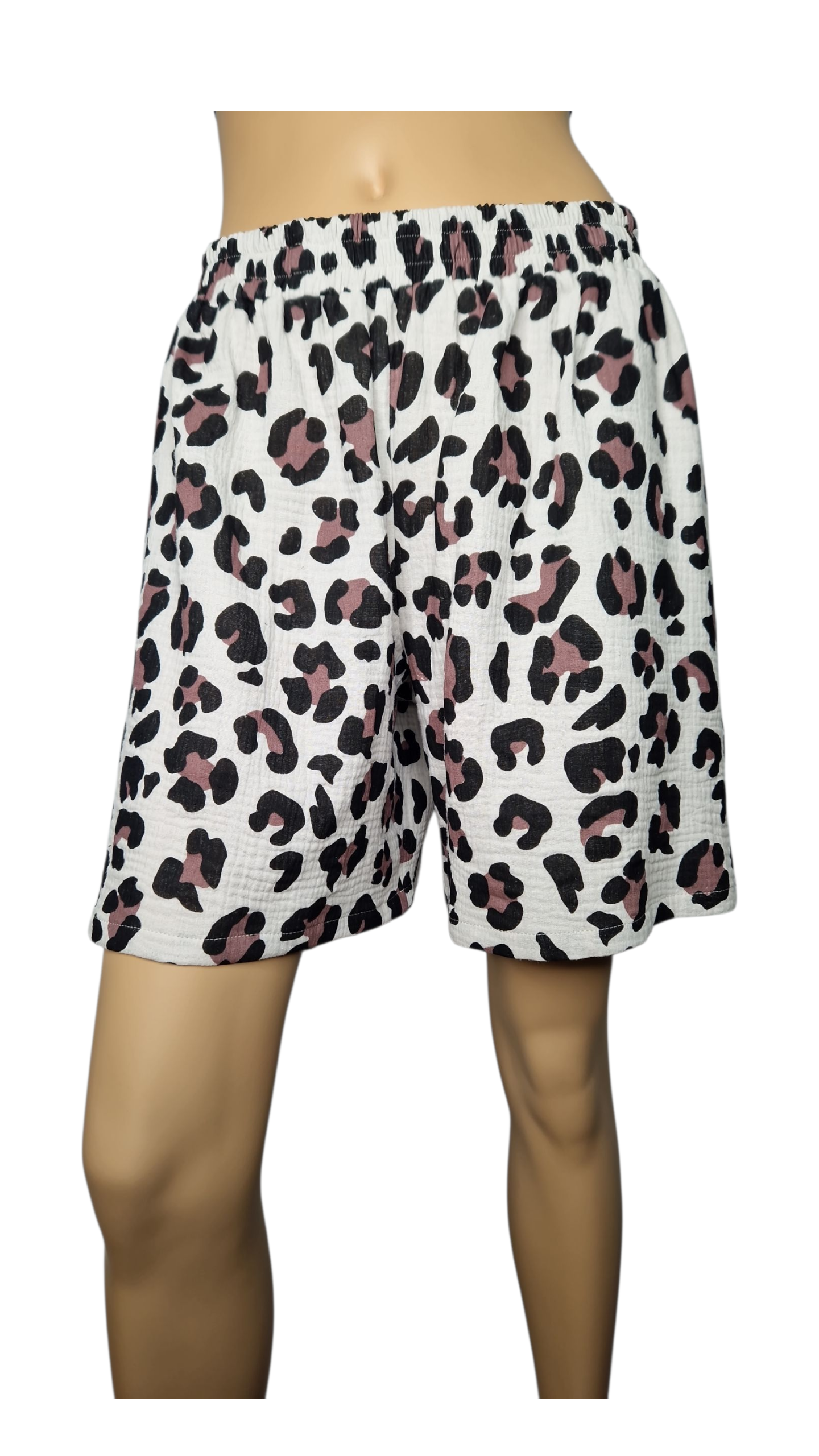 Shorts Musselin Leopardenmuster