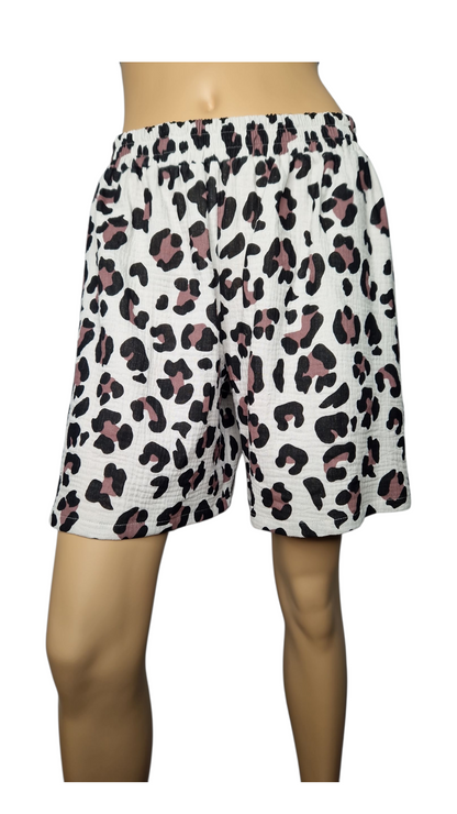 Shorts Musselin Leopardenmuster