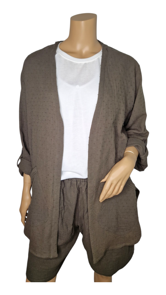 Cardigan Baumwolle Khaki