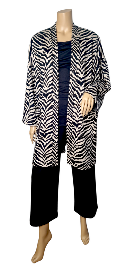 Zebra-Strick Cardigan