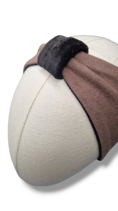 Set Stirnband und Handschuhe zum Wenden Taupebraun