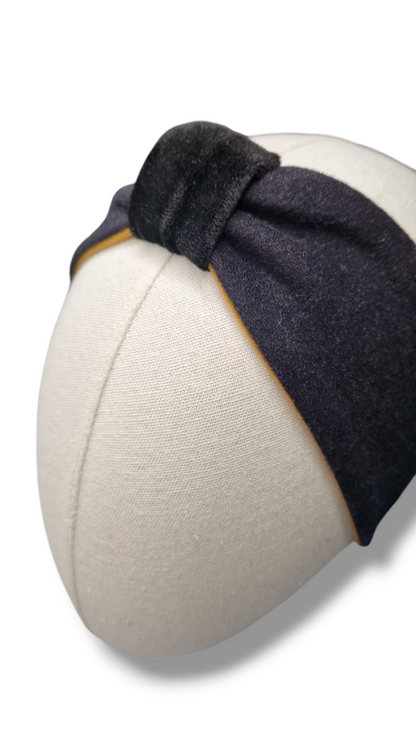 Set Stirnband und Lange Handschuhe zum Wenden Senf