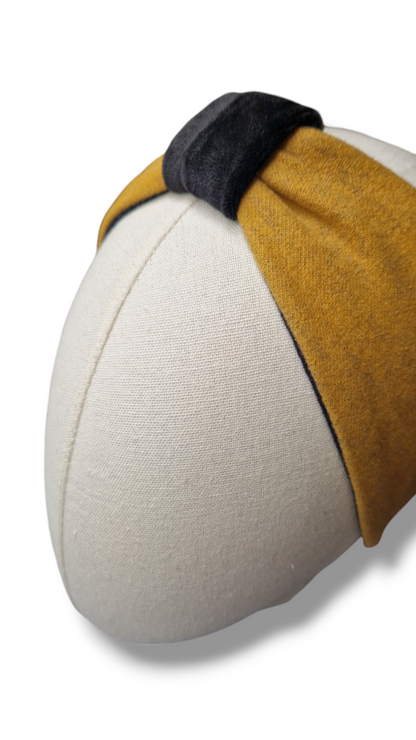 Set Stirnband und Lange Handschuhe zum Wenden Senf