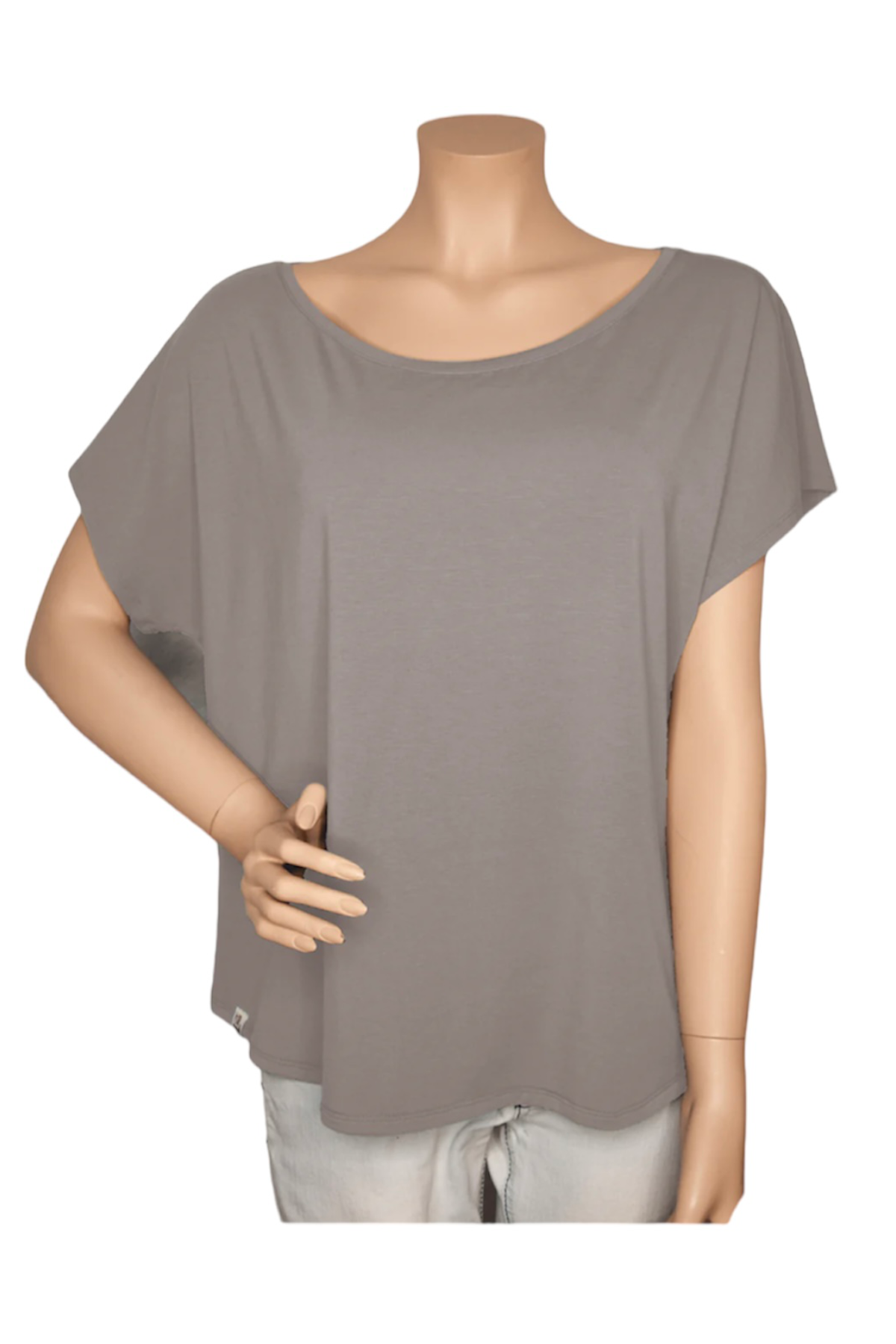 Bamboo T-Shirt Schulterfrei Beige