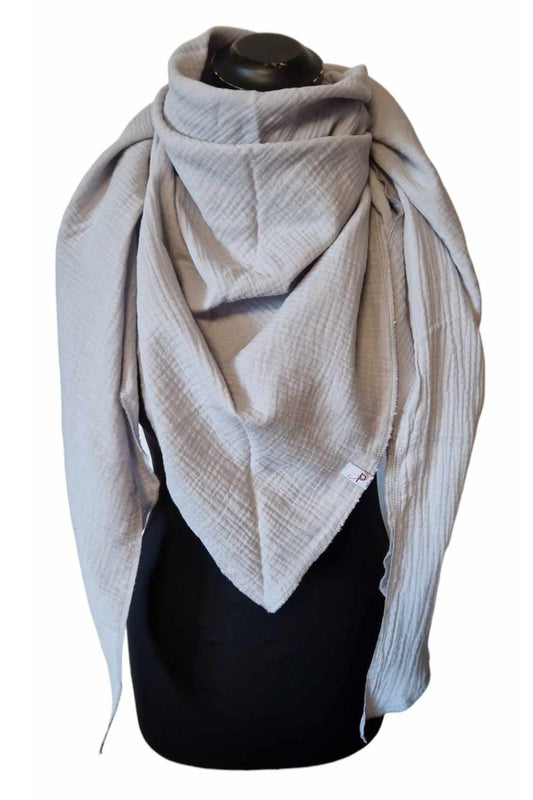 Einfarbige Musselintuch Hellgrau