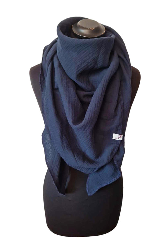 Einfarbige Musselintuch Marine