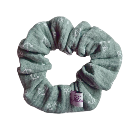 Normal Scrunchie Musselin Anker Mint