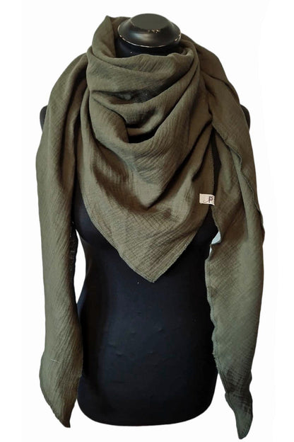 Einfarbige Musselintuch Khaki