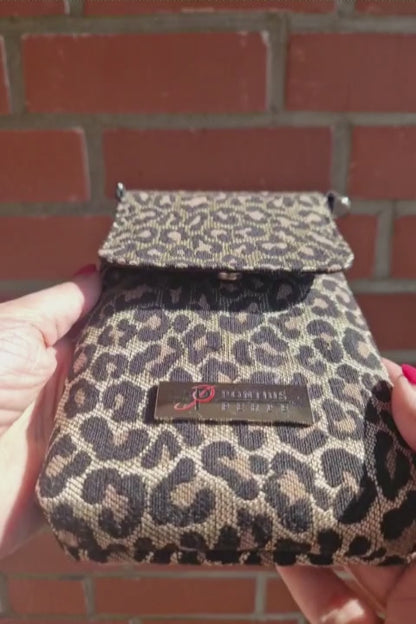 Handytasche zum Umhängen Canvas Leoparden