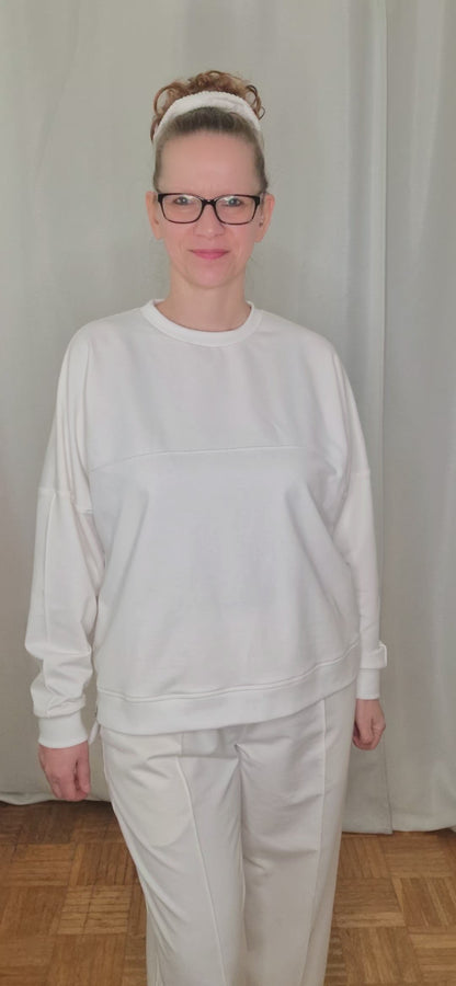 Sommersweat Pullover Wollweiss