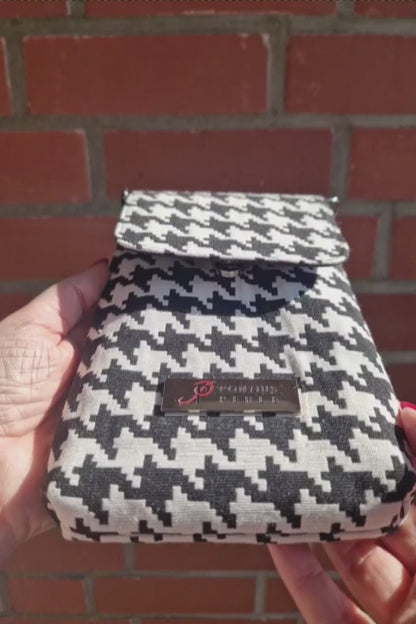 Handytasche zum Umhängen Canvas Hahnentritt