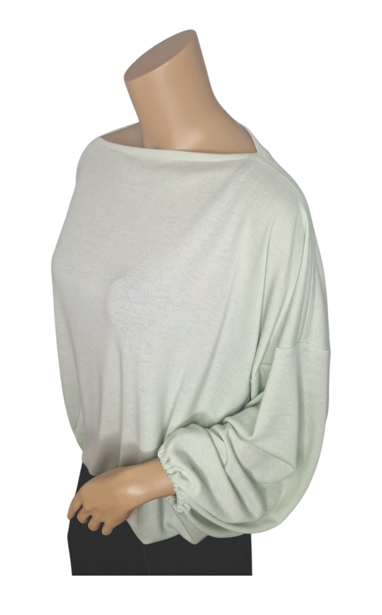 U-Boot Ausschnitt Feinstrick Pullover Lime Grün