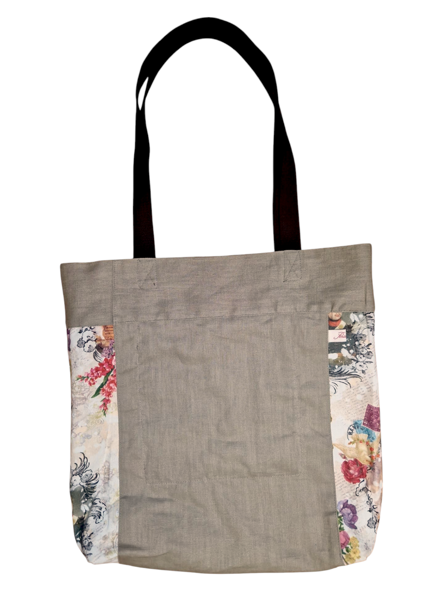 Einkaufsbeutel aus Leinen und Canvas Blumenmuster (2 Teil)