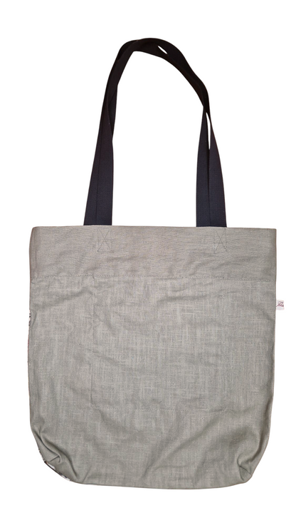 Einkaufsbeutel aus Leinen und Canvas Blumenmuster (1 Teil)