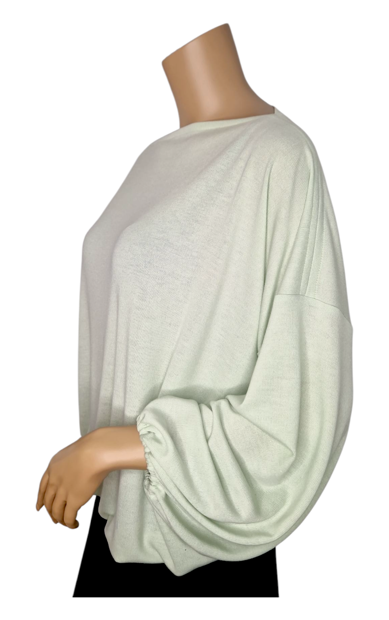 U-Boot Ausschnitt Feinstrick Pullover Lime Grün