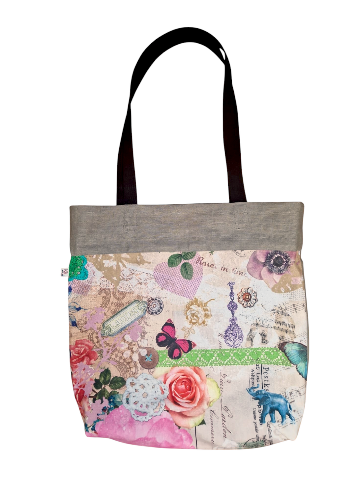 Einkaufsbeutel aus Leinen und Canvas Schmetterling (2 Teil)