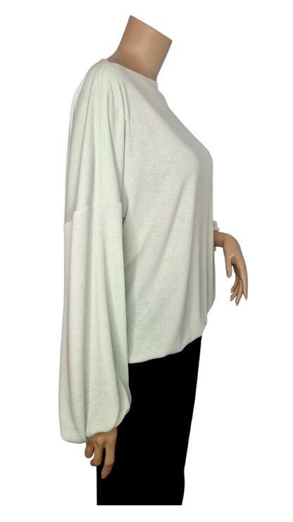 U-Boot Ausschnitt Feinstrick Pullover Lime Grün