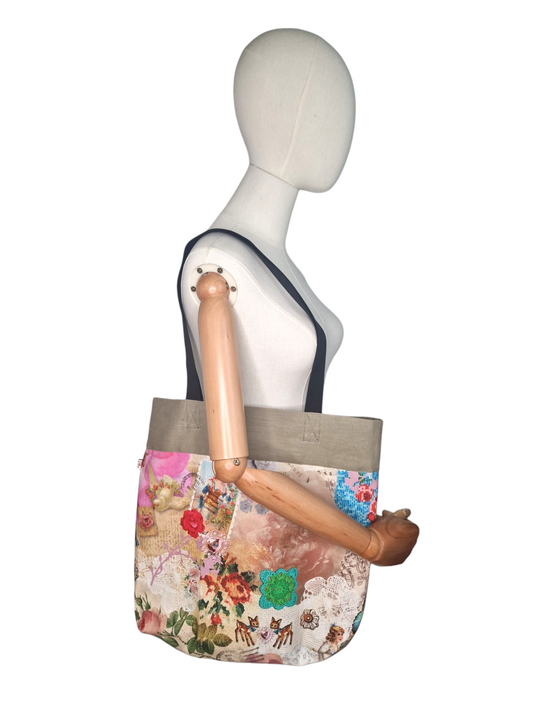 Einkaufsbeutel aus Leinen und Canvas Rehkitz