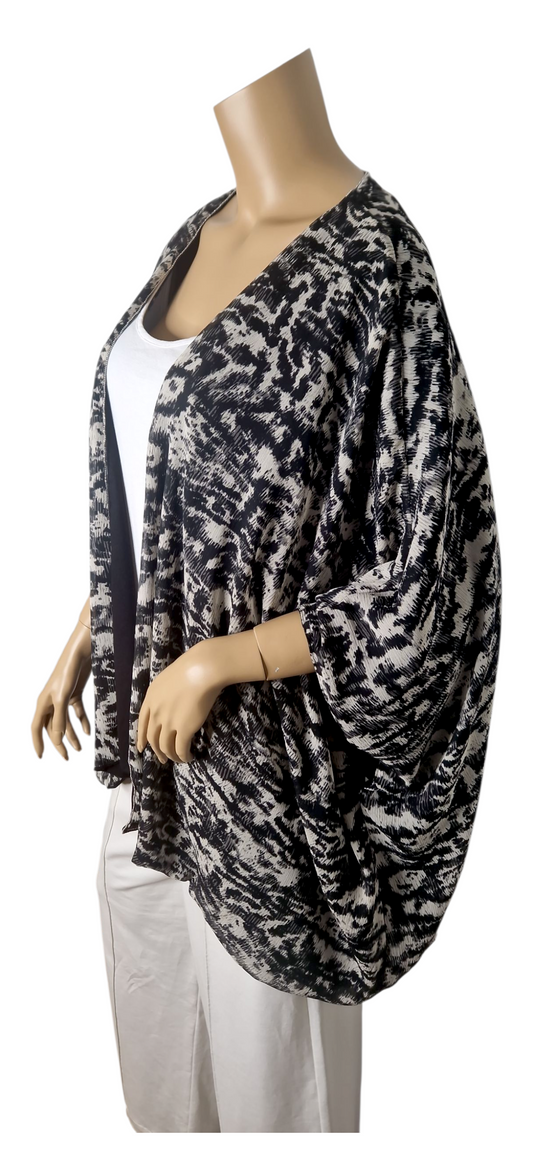 Wende-Kimono gestreift schwarz beige