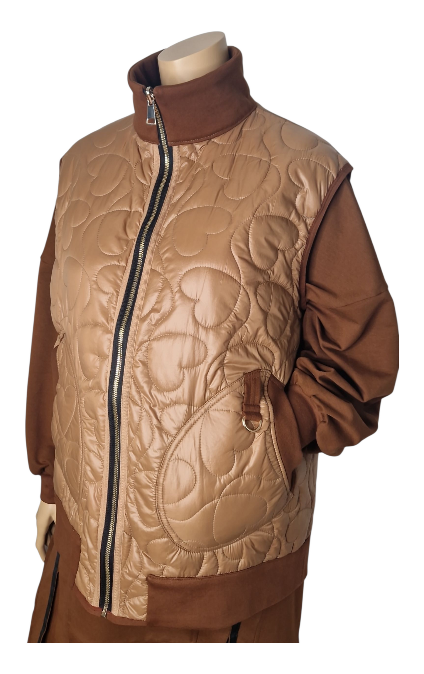 Herz-Steppweste zum Wenden – Leo und Caramel