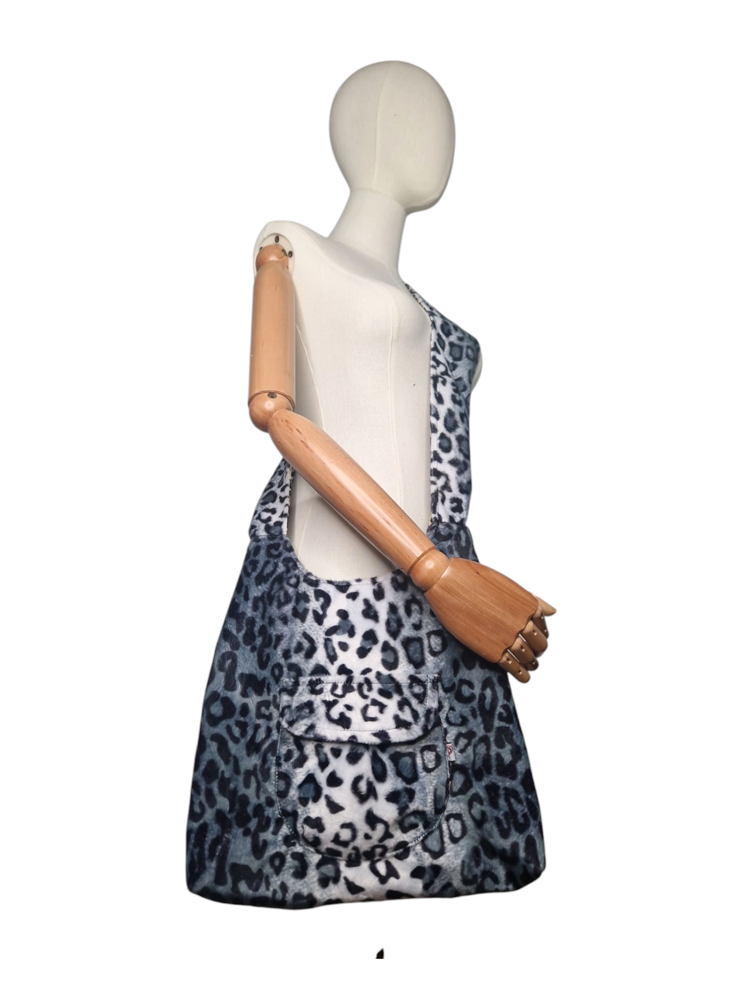 Schultertasche Leopardensamt