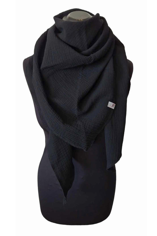 Einfarbige Musselintuch Schwarz