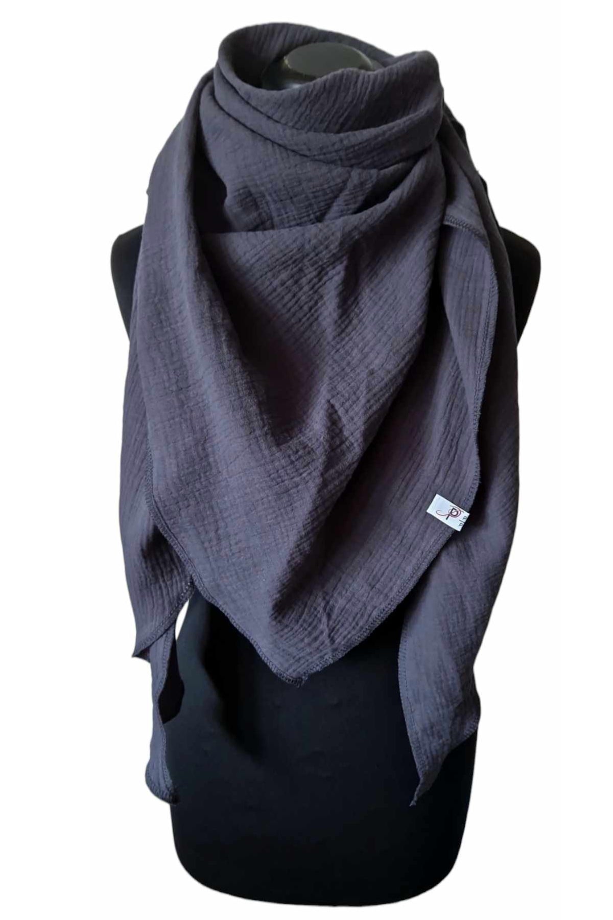 Einfarbige Musselintuch Stahlblau