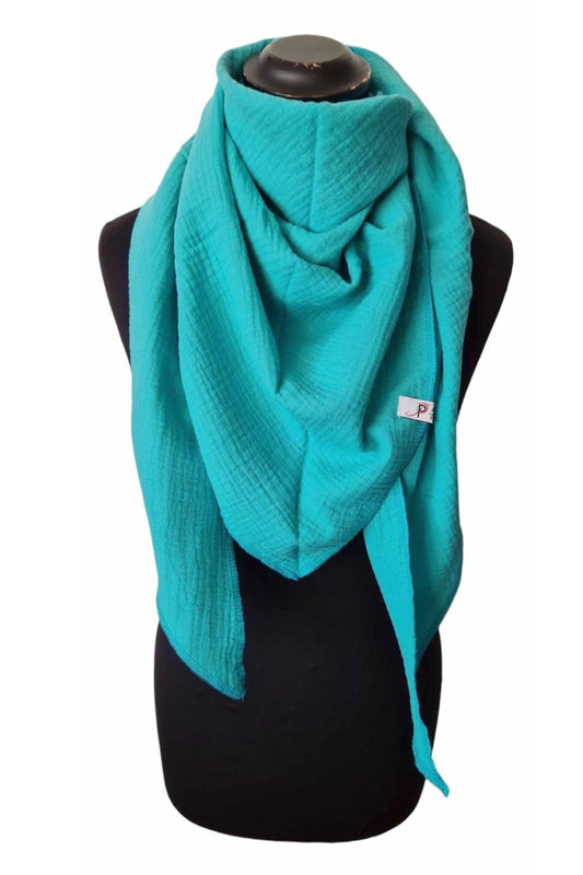 Einfarbige Musselintuch Türkis